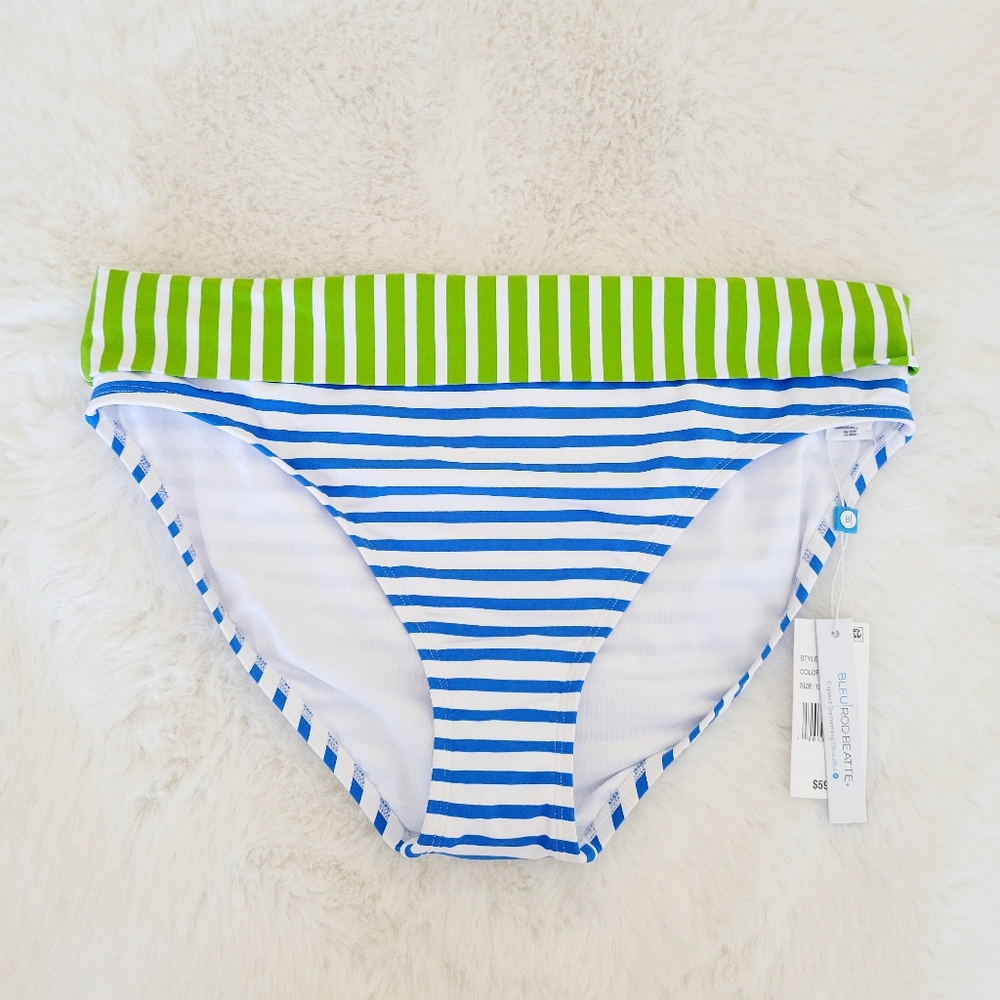 🐠BLEU ROD BEATTIE TIE FRONT CAP SLEEVE BIKINI TOP & FOLDOVER BOTTOMS SIZE 12 - Picture 7 of 9